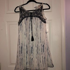 White and blue dress